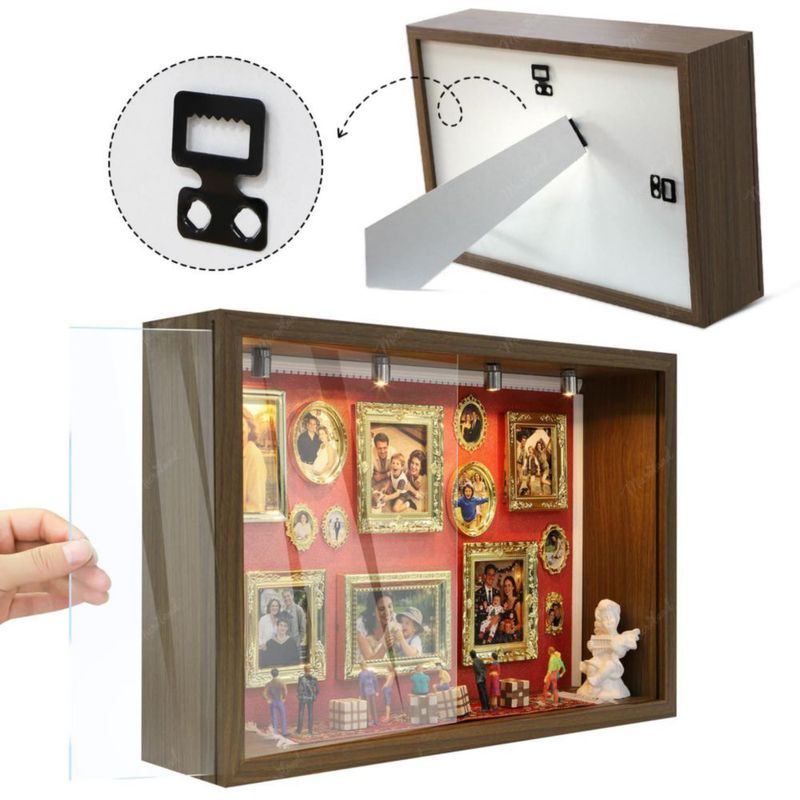Kit de recuerdos Microland – Caja de exhibición 33 × 23 × 9 cm