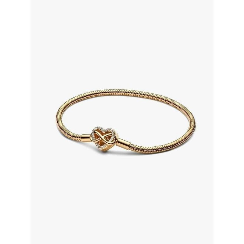 Pulsera PANDORA Infinity Heart 20 cm de chapado en oro