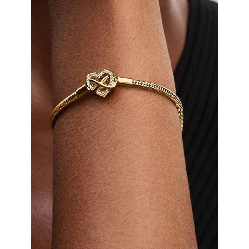 Pulsera PANDORA Infinity Heart 20 cm de chapado en oro
