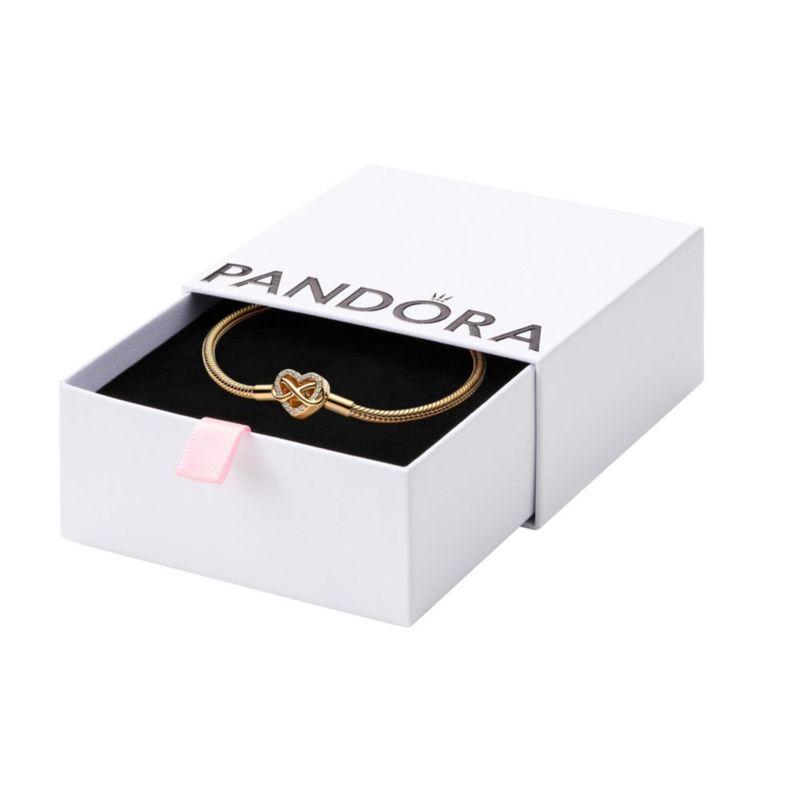 Pulsera PANDORA Infinity Heart 20 cm de chapado en oro