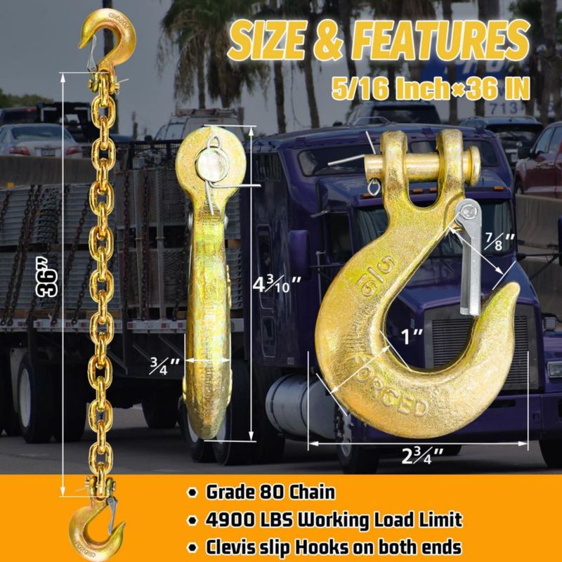 Cadenas de seguridad SENKEYFE 91 cm 5/16 in 2 piezas galvanizadas