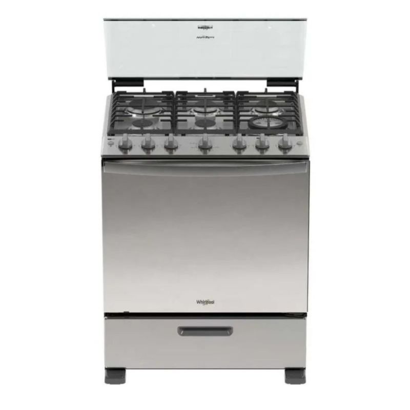 ESTUFA WHIRLPOOL MOD. WFR7250S 30" AIR FRY AI 6 QUEMADORES FLAMMA  TECNOLOGÍA XPERT AIR FRY COOKING XPERT AIR BAKE TECNOLOGÍA SIDE DOOR EVER CLEAN