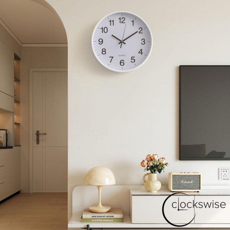 Reloj analógico blanco silencioso de 30 cm – CLOCKSWISE
