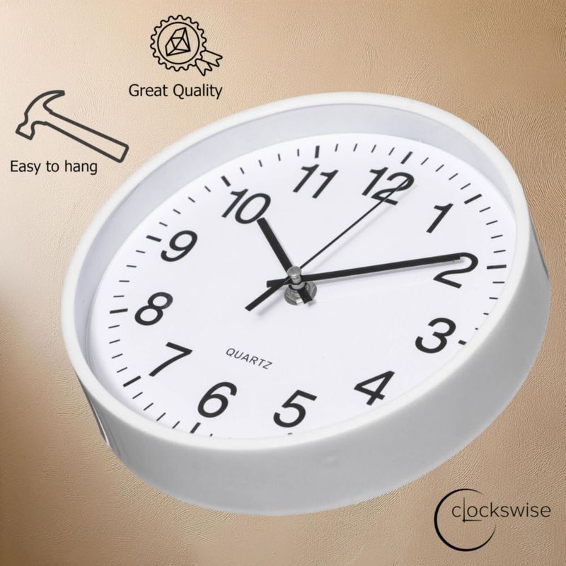 Reloj analógico blanco silencioso de 30 cm – CLOCKSWISE
