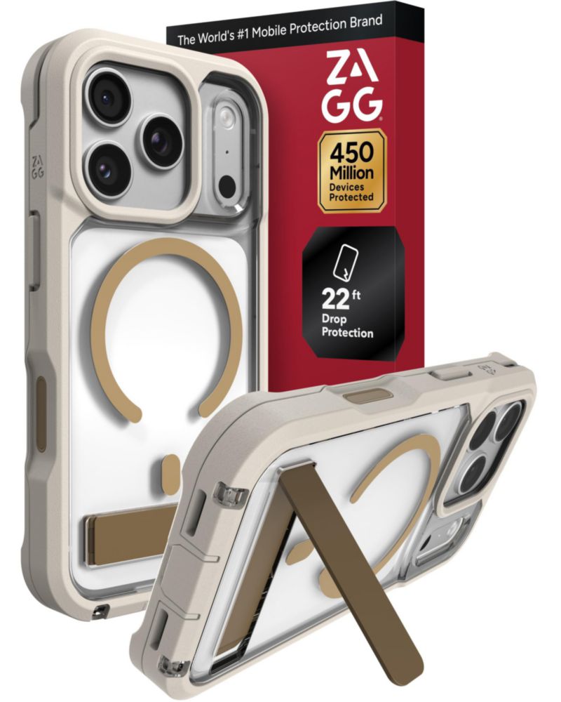Funda ZAGG Rainier para iPhone 18/17 Pro con soporte y carga inalámbrica
