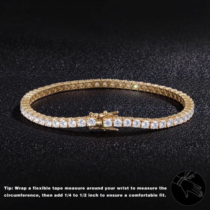 Pulsera Gemsme 19 cm de zircón cúbico con baño de oro