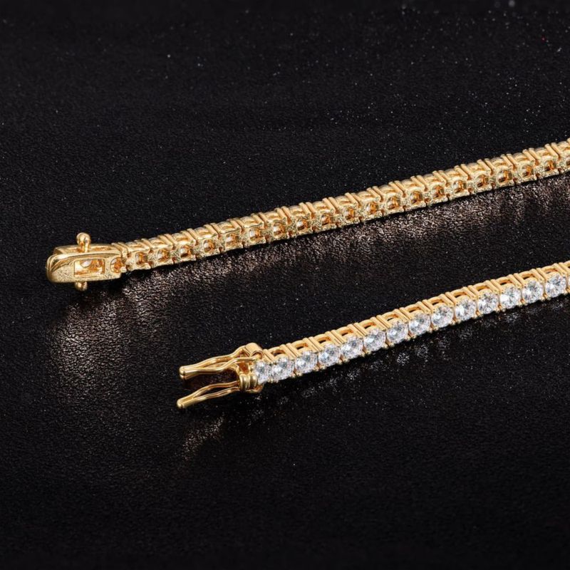 Pulsera Gemsme 19 cm de zircón cúbico con baño de oro