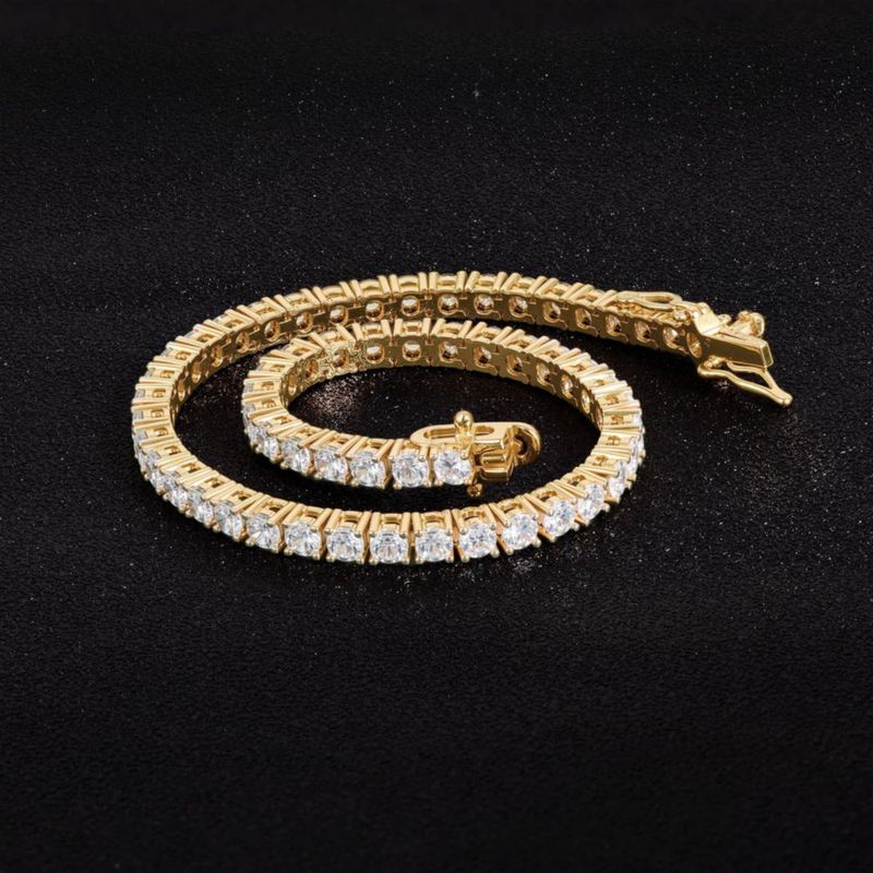 Pulsera Gemsme 19 cm de zircón cúbico con baño de oro