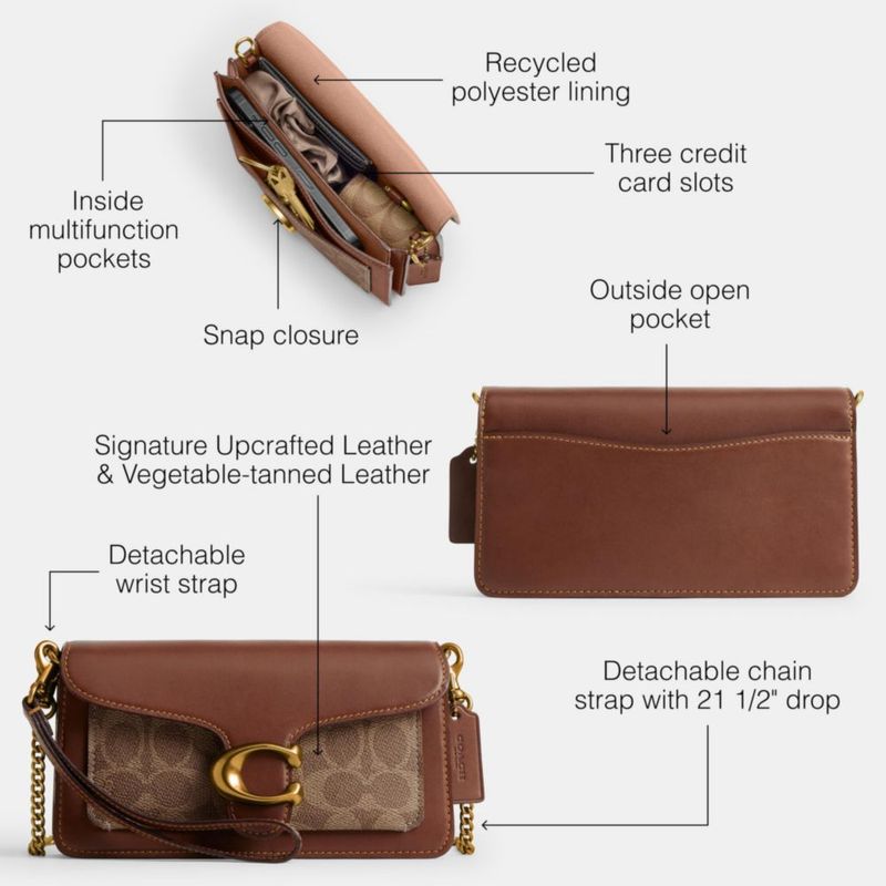 Bolso bandolera Coach Tabby Chain 19 (19 cm x 11 cm x 4 cm)