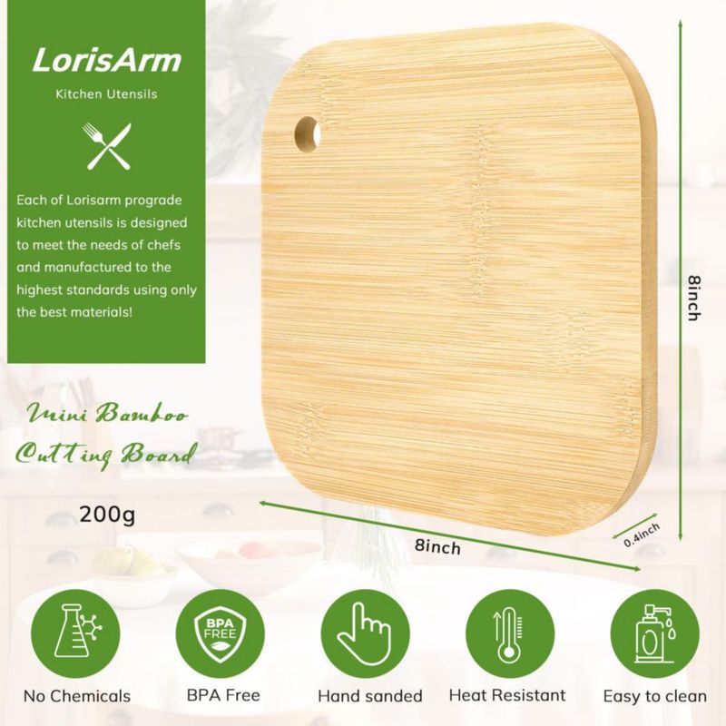 Tabla de cortar LorisArm 20 cm de bambú ligera