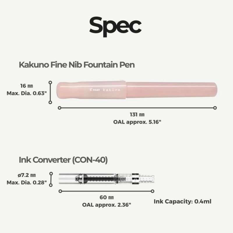Pluma estilográfica Someie Kakuno Fine rosa + convertidor