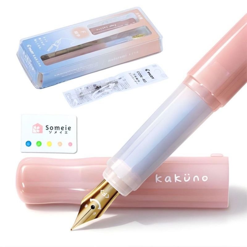 Pluma estilográfica Someie Kakuno Fine rosa + convertidor