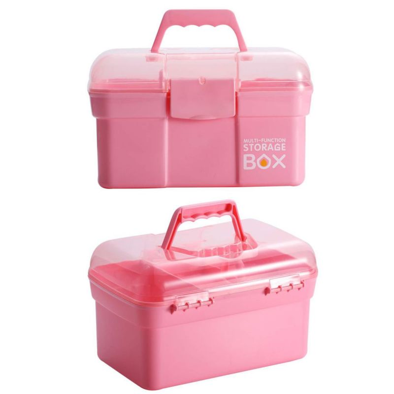 Caja de Almacenamiento Kinsorcai 27 cm Rosa con Bandeja