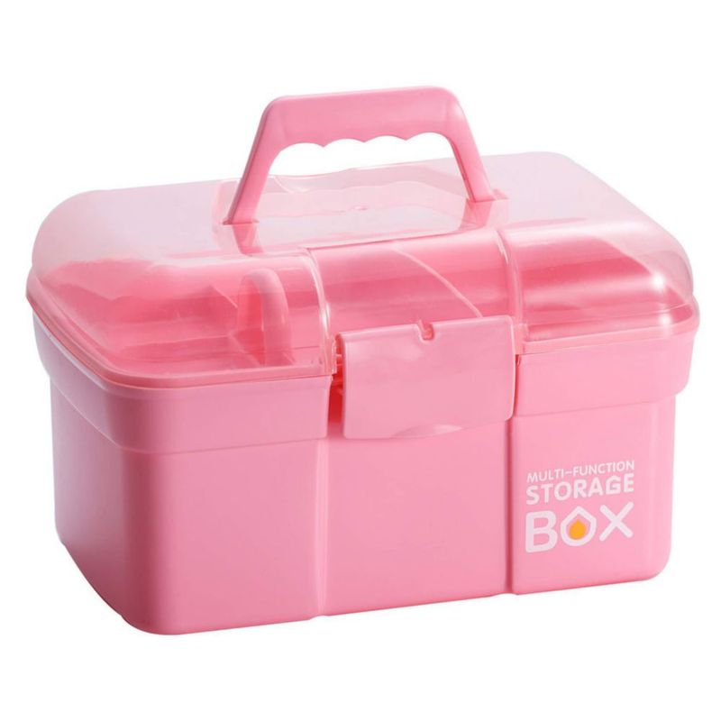 Caja de Almacenamiento Kinsorcai 27 cm Rosa con Bandeja