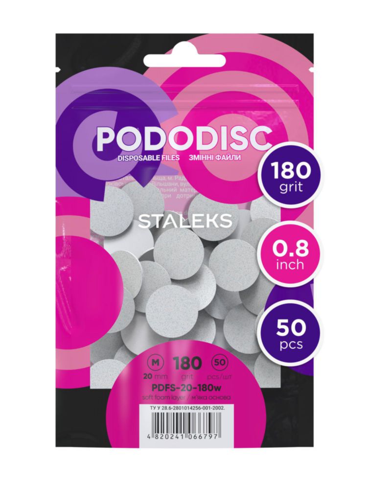 Raspador de Pies STALEKS PRO 20 mm 180 Granulado - Pack de 50