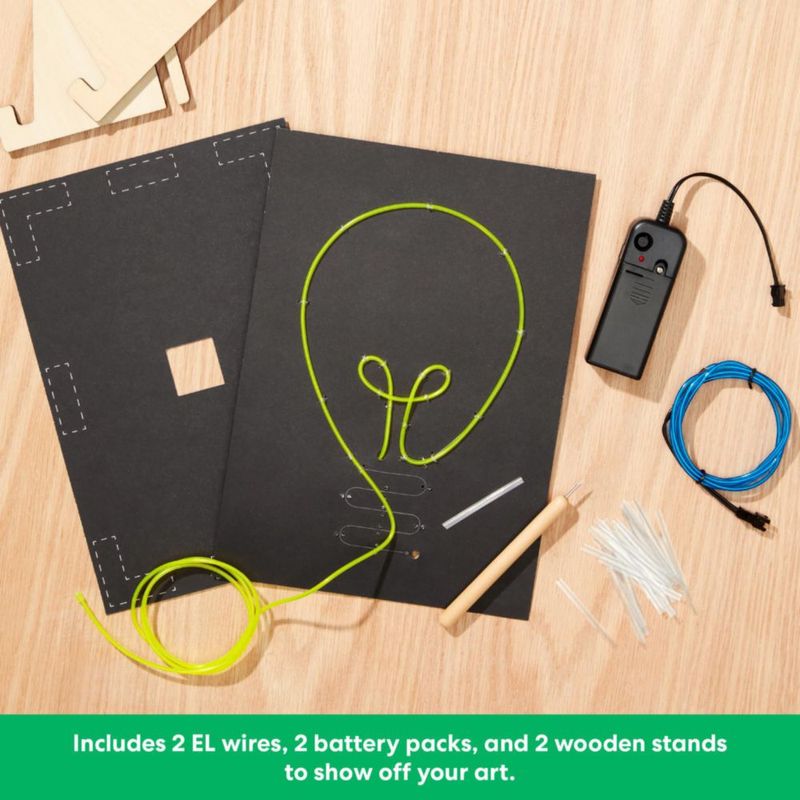 Kit de arte con alambre iluminado KiwiCo letreros electroluminiscentes DIY