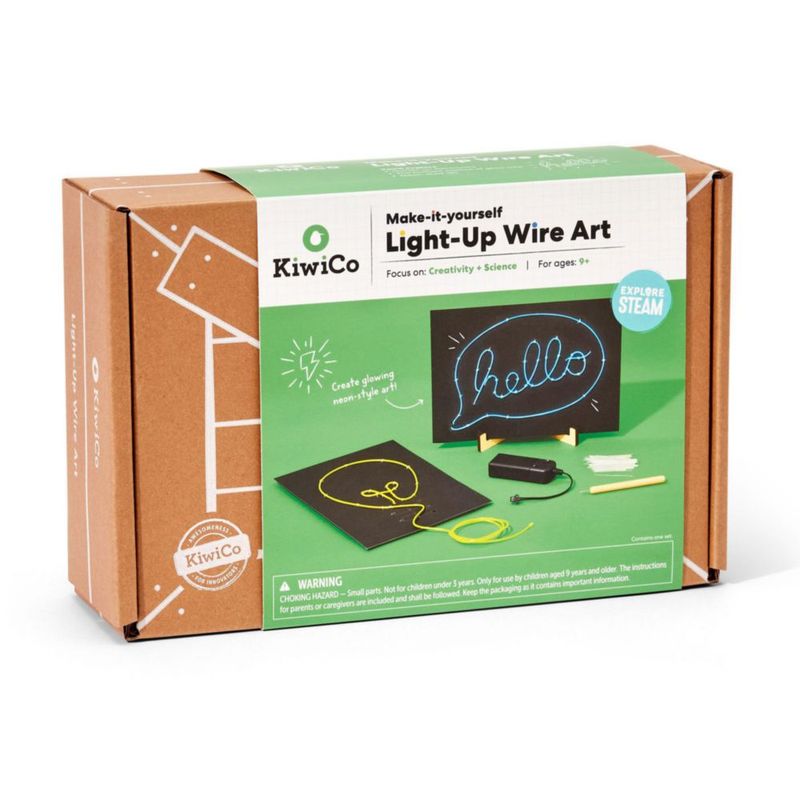 Kit de arte con alambre iluminado KiwiCo letreros electroluminiscentes DIY