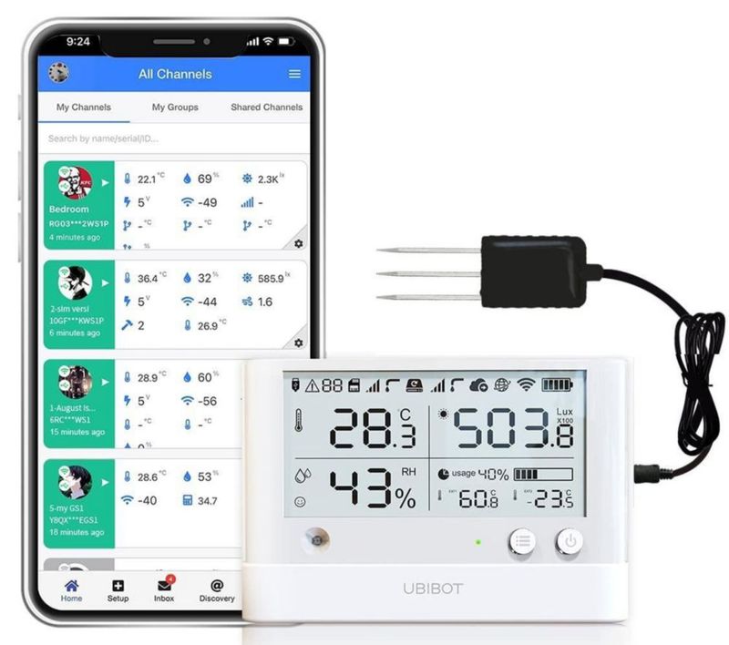 Higrómetro UbiBot WS1 Pro + Sensor de Suelo WiFi