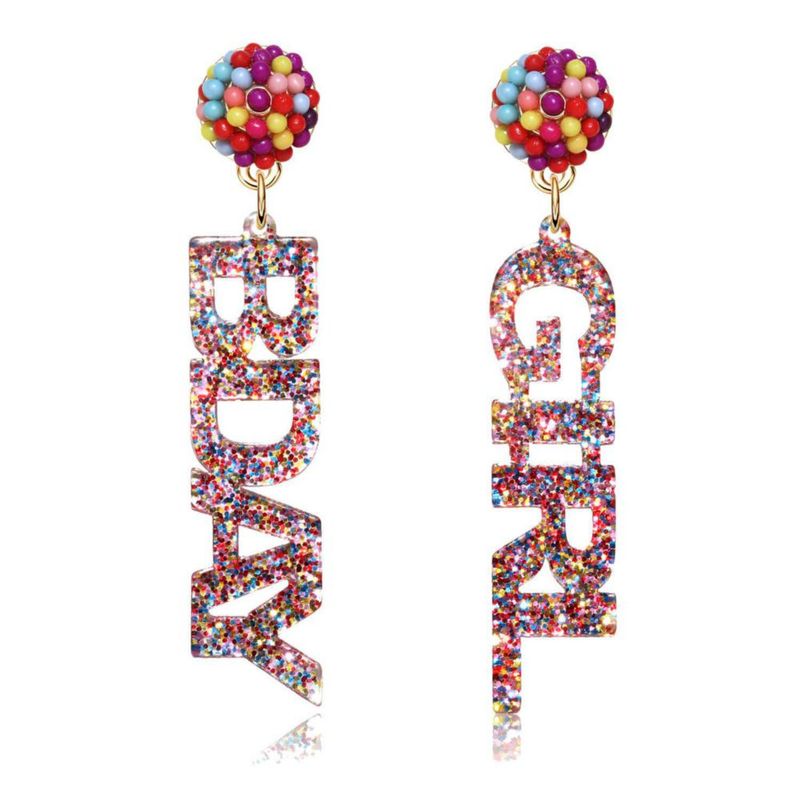 Arete LENOOCLE 6 cm BDAY Acrílico Brillante