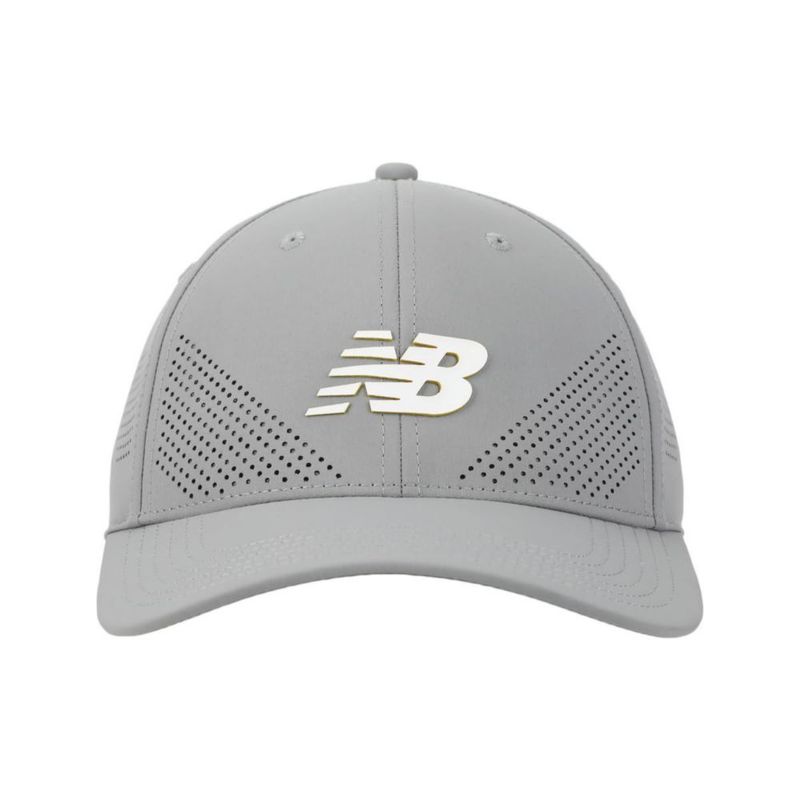 Gorra New Balance gris de malla elástica ajustable (58 cm)