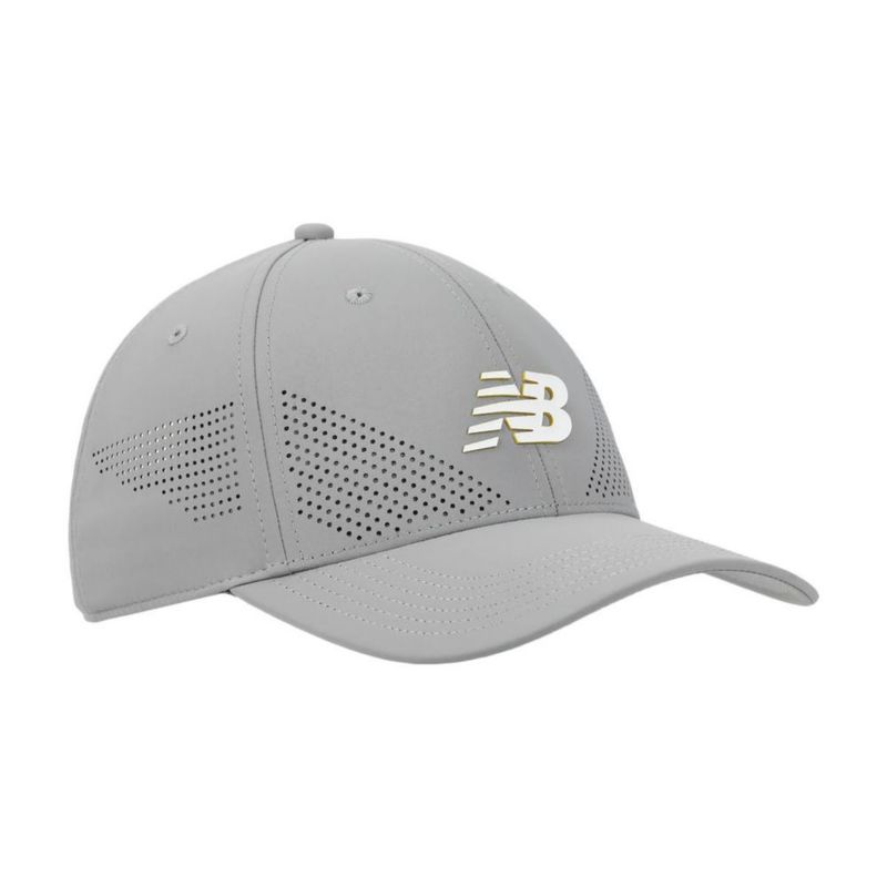 Gorra New Balance gris de malla elástica ajustable (58 cm)