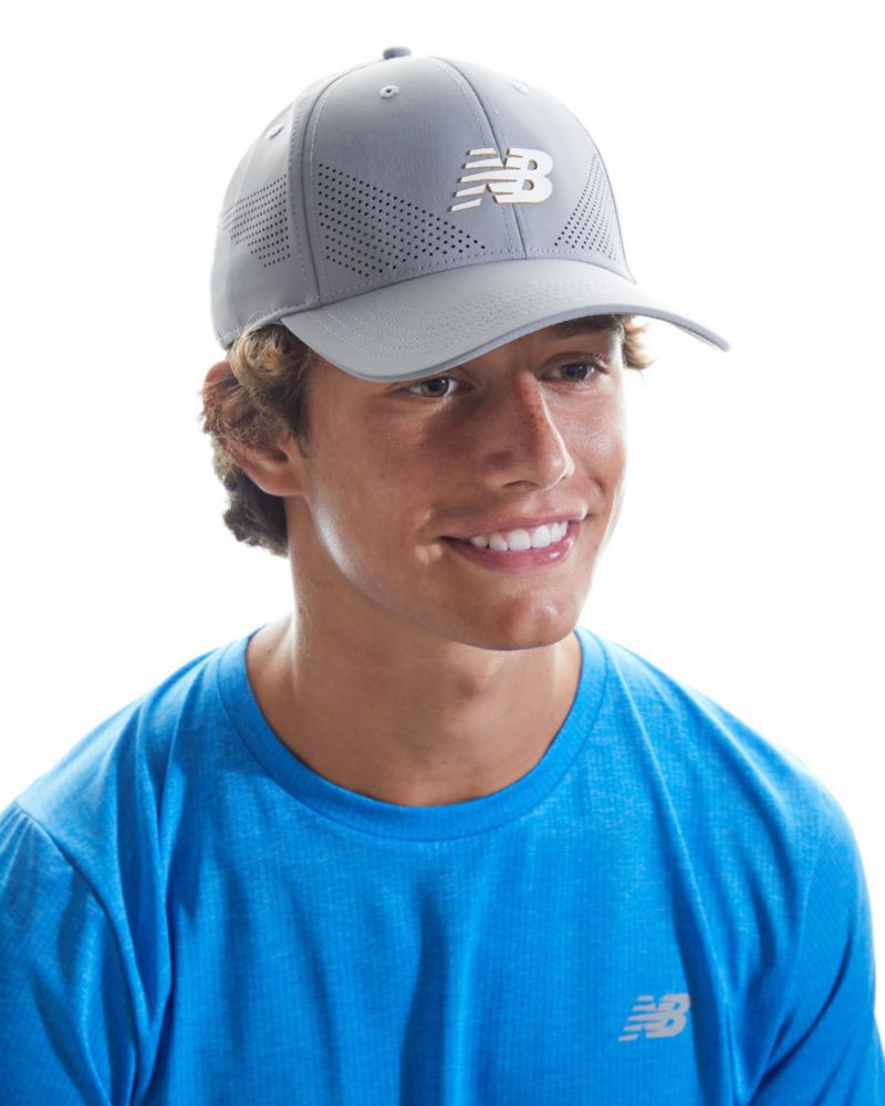 Gorra New Balance gris de malla elástica ajustable (58 cm)