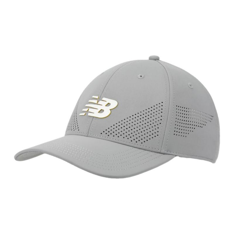 Gorra New Balance gris de malla elástica ajustable (58 cm)