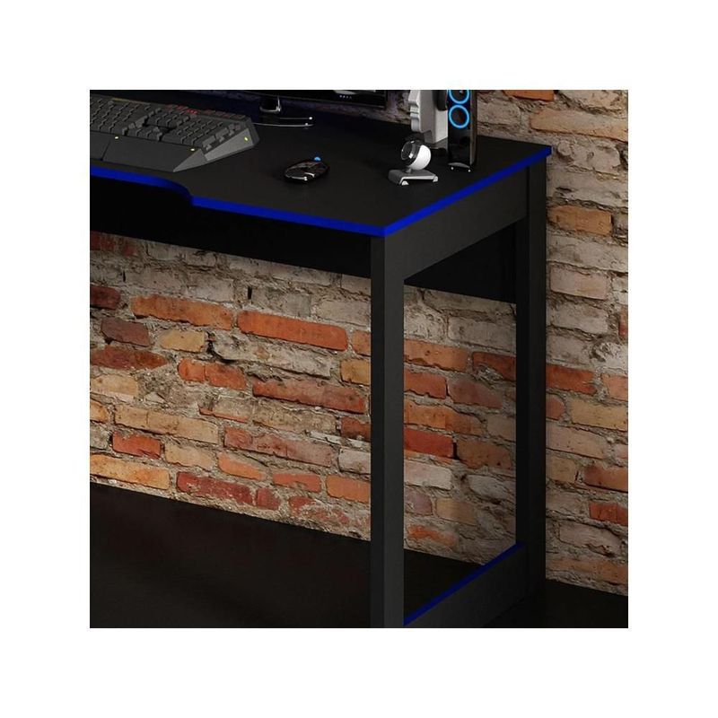 Escritorio gamer MADIK con 2 estantes negro/azul ME4152.0002