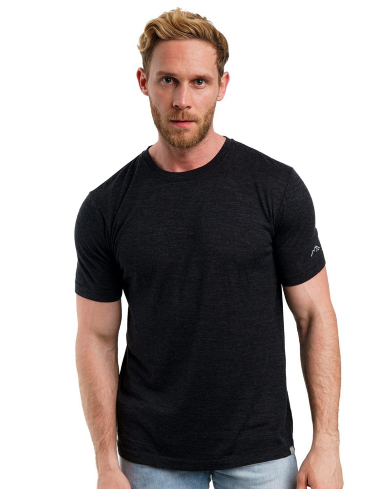 Camiseta Merino.tech X-Large Negro Jaspeado