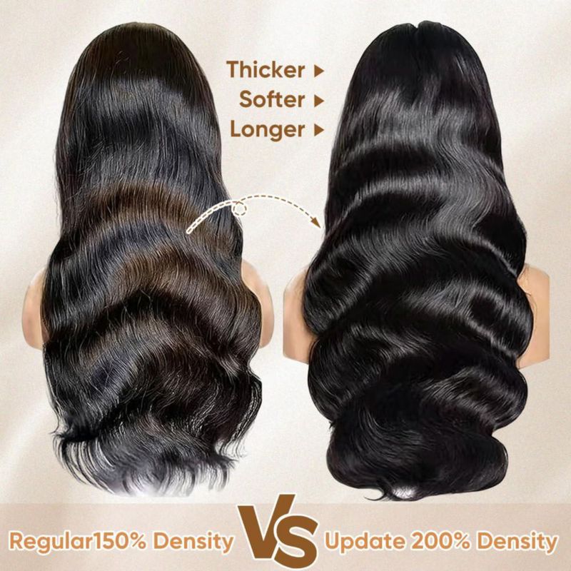 Peluca DGVATF de 76 cm con Encaje Frontal HD y Ondas Corporales de Cabello Humano