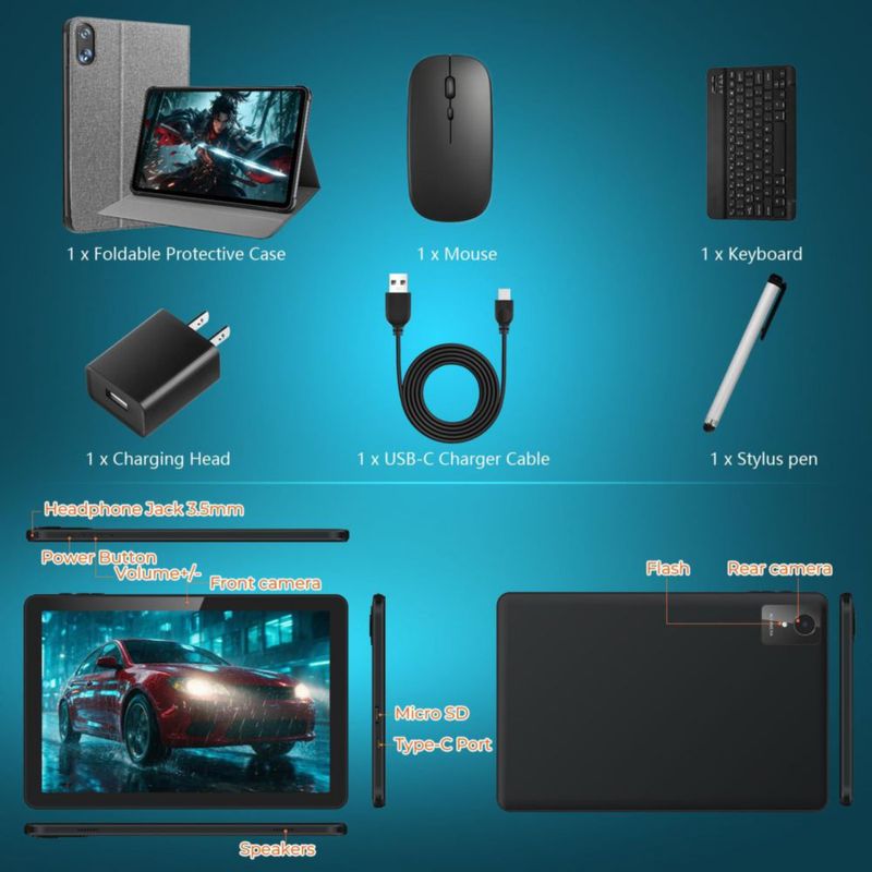 Tablet UBDXBD 25 cm Android 16 24 GB+128 GB+2 TB