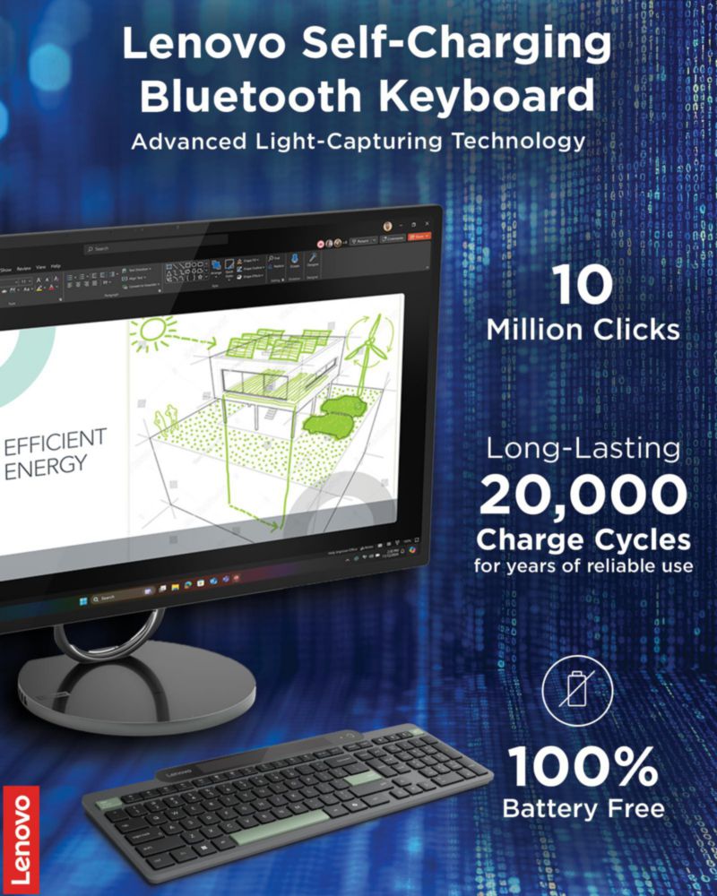 Teclado Lenovo 800 Inalámbrico Bluetooth 5.1 Gris