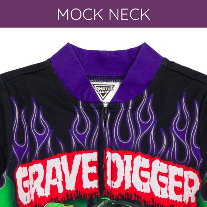 Overol Monster Jam Grave Digger para niños pequeños de 6 años negro y morado