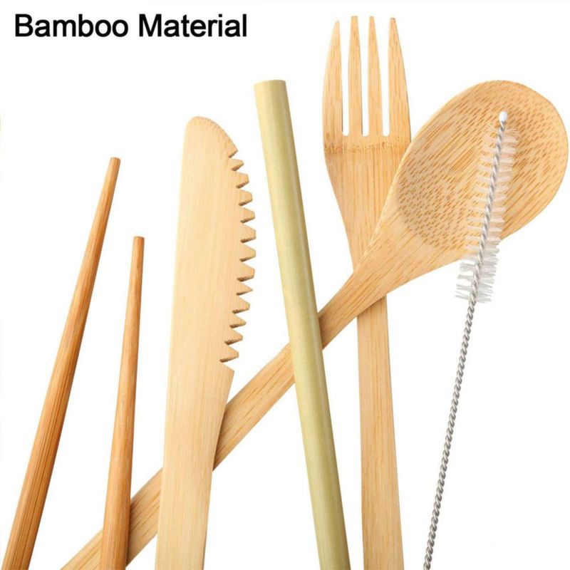 Utensilios Boao de bambú 20 cm – 4 juegos estilo chic