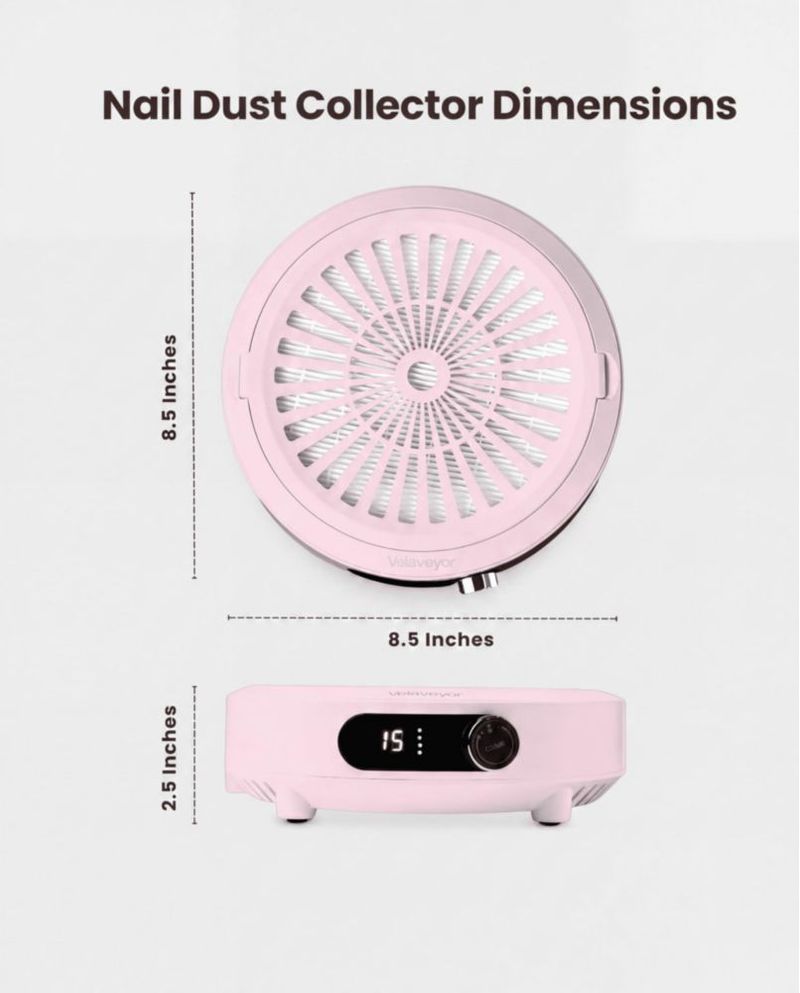 Colector de polvo para uñas VELAVEYOR recargable sin cable rosa