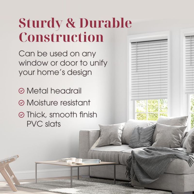 Persianas de imitación madera Arlo Blinds 26 cm x 185 cm blanco