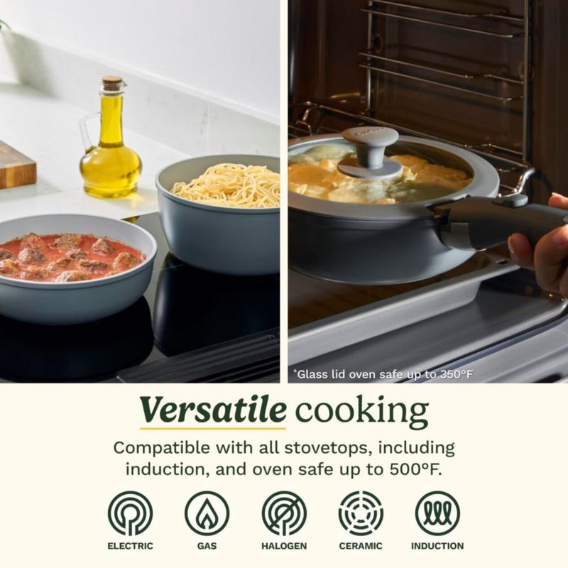 Juego de ollas y sartenes cerámicas Cuisinart ClickSmart 13 piezas color Earl Grey D53C-13DG