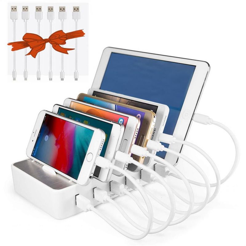 Estación de carga Chargeknight con 6 puertos USB de 50 W para varios dispositivos