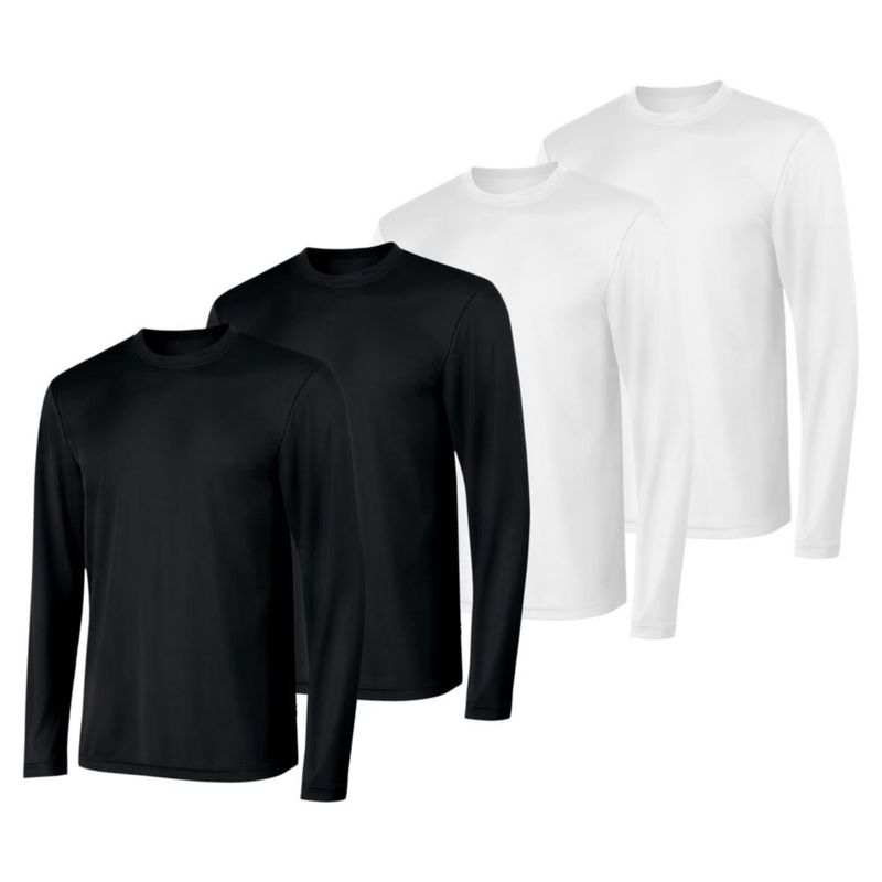 Camiseta Hanes Sport de Secado Rápido de Manga Larga - Pack de 4