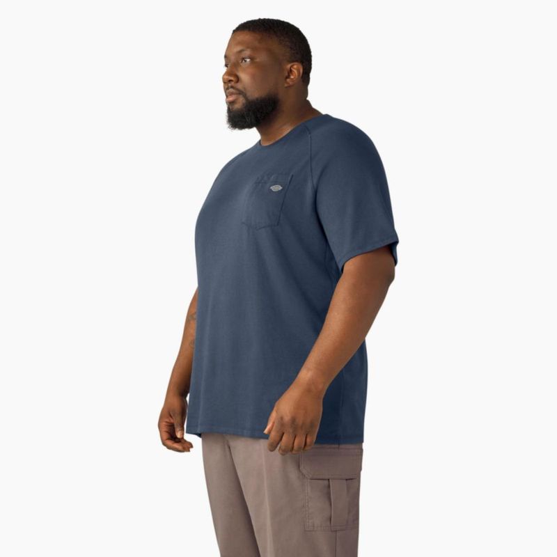 Camiseta Dickies Cooling de Manga Corta con Bolsillo – Talla L – Azul Marino Oscuro