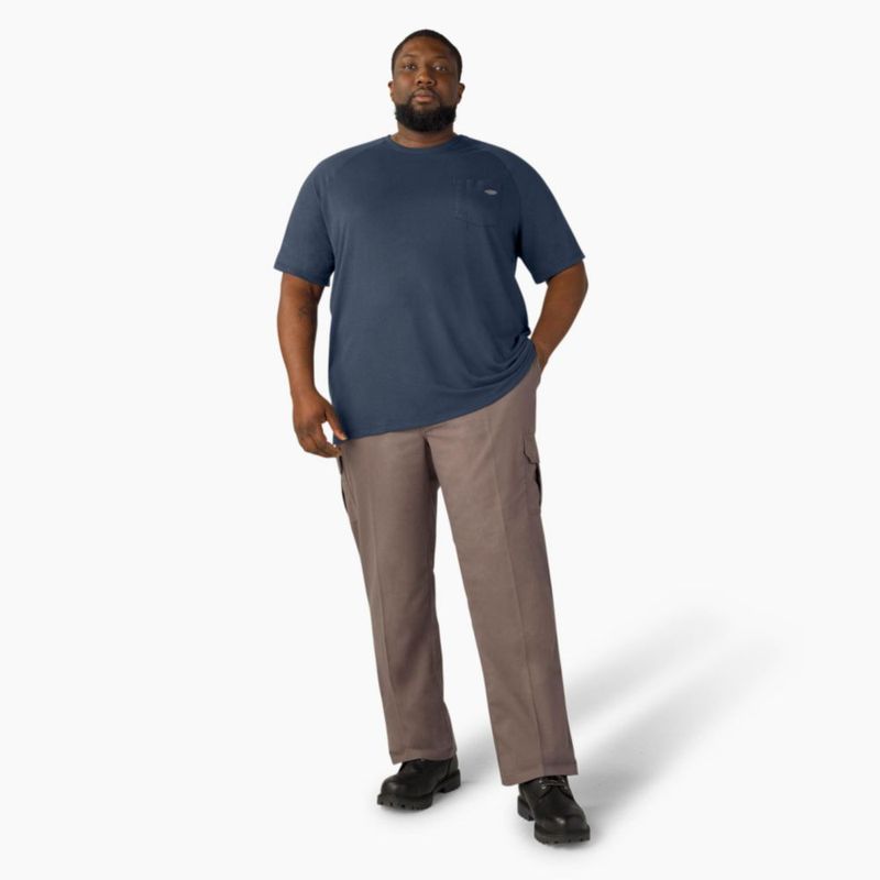 Camiseta Dickies Cooling de Manga Corta con Bolsillo – Talla L – Azul Marino Oscuro