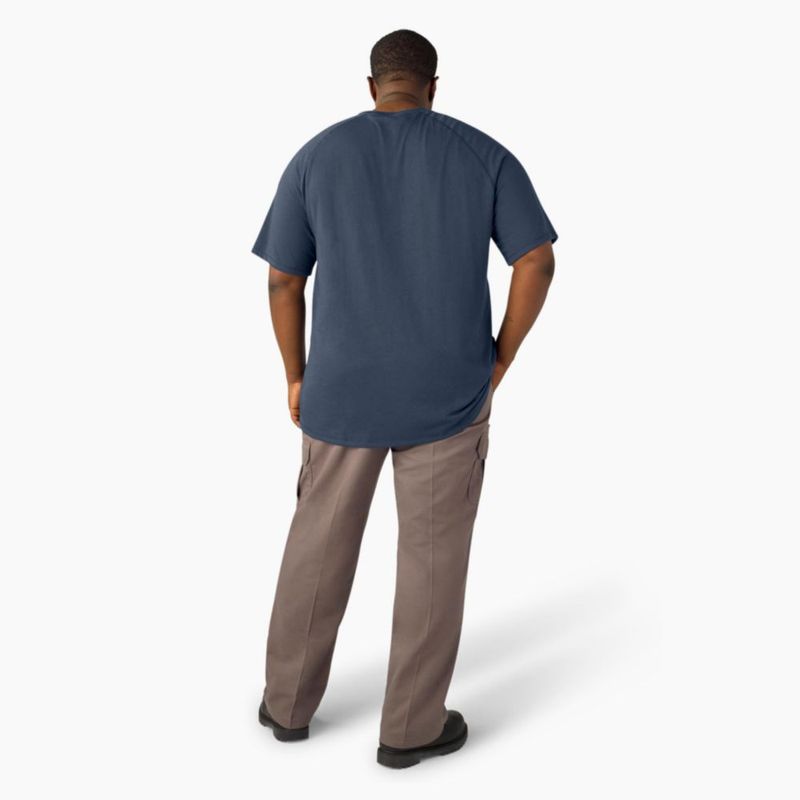 Camiseta Dickies Cooling de Manga Corta con Bolsillo – Talla L – Azul Marino Oscuro