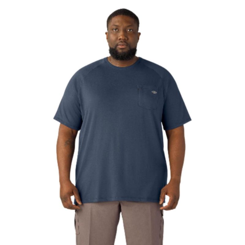 Camiseta Dickies Cooling de Manga Corta con Bolsillo – Talla L – Azul Marino Oscuro