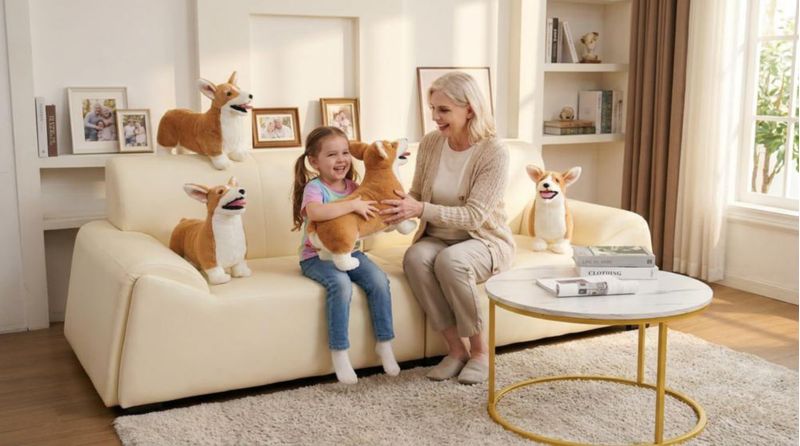 Peluche Realista WOKI Corgi 51 cm Animal de Peluche