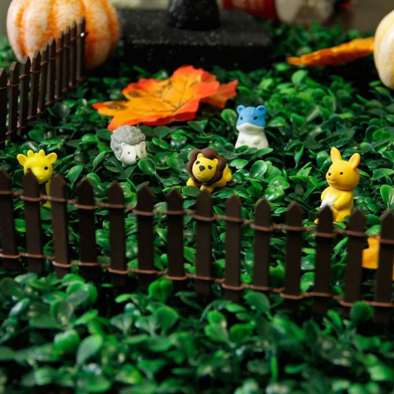 Valla de jardín de hadas Prsildan 100 cm madera marrón DIY