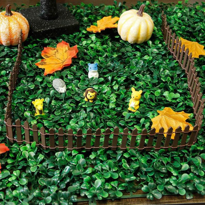 Valla de jardín de hadas Prsildan 100 cm madera marrón DIY