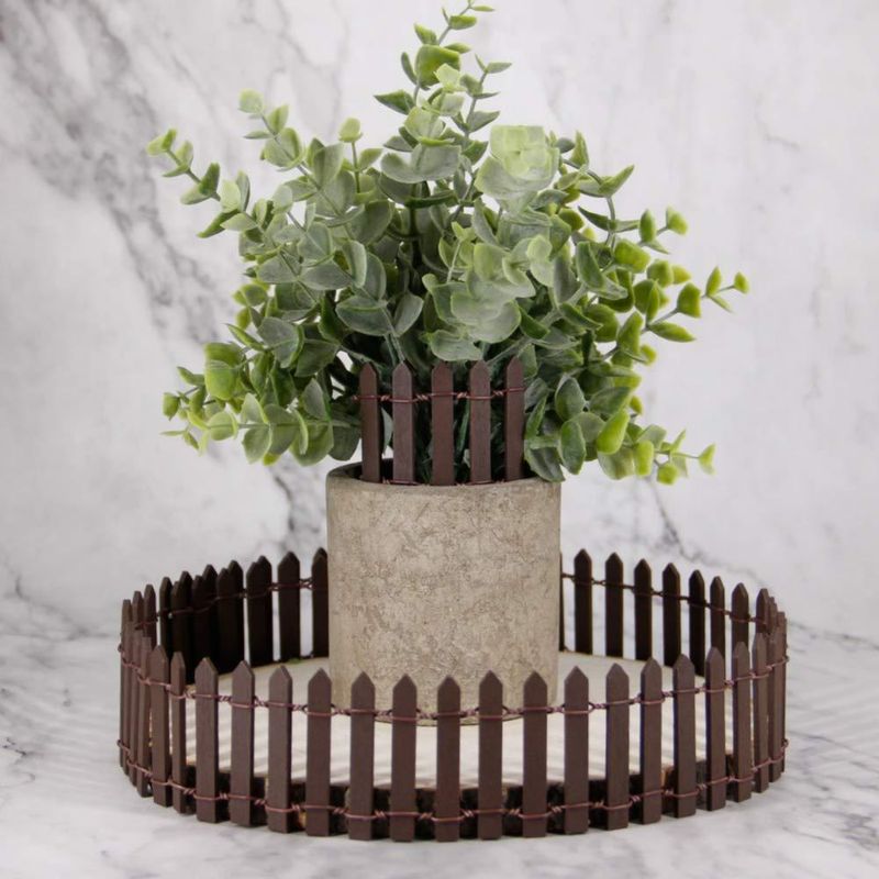 Valla de jardín de hadas Prsildan 100 cm madera marrón DIY