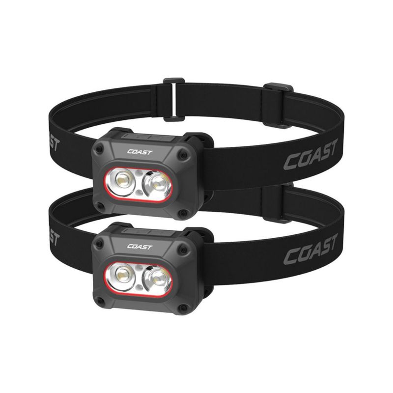 Linterna frontal Coast FLX10R 1000 lm USB‑C impermeable - paquete de 2