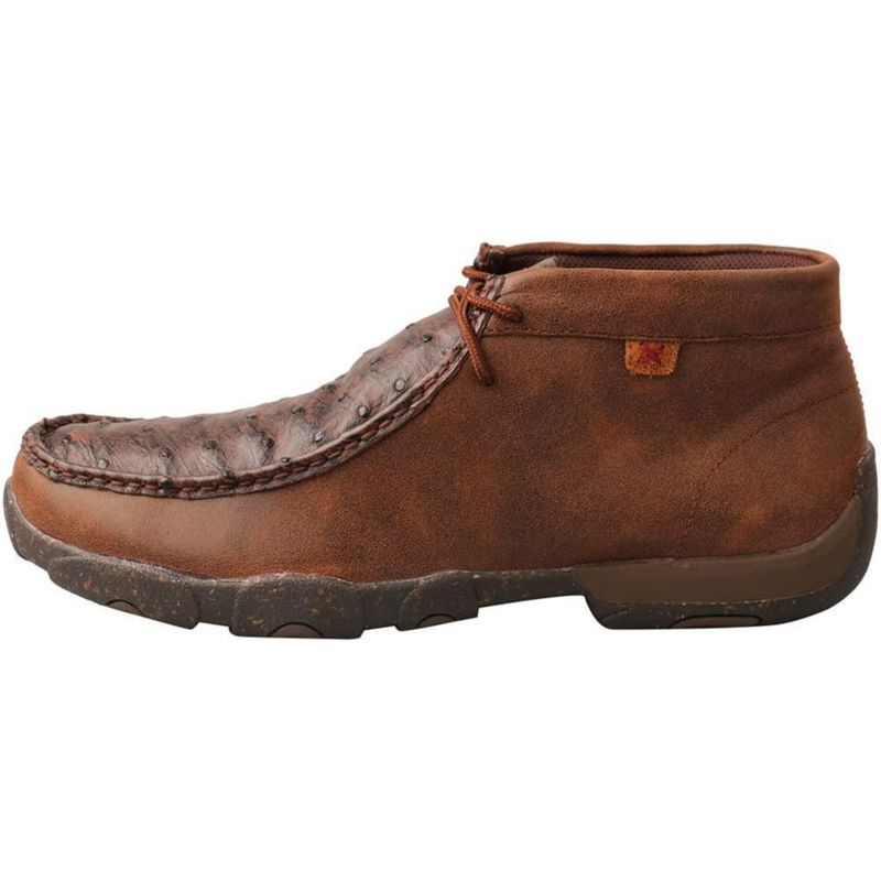 Botas Chukka Driving Moc Twisted X Marrón con Avestruz Talla 11