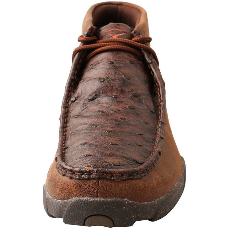 Botas Chukka Driving Moc Twisted X Marrón con Avestruz Talla 11